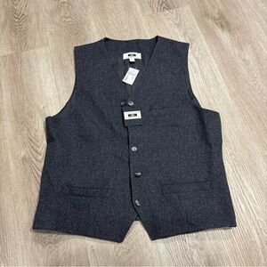 New Joseph Abboud Heritage Grey 6 Button Wool & Polyester Vest   Sz LX